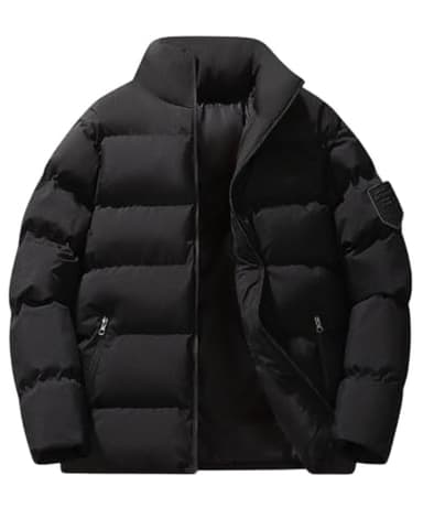 6位 Poperdision [Poperdision] メンズ コート 冬服 中綿 ジャケット 無地 厚手 防寒 防風 暖か ダウンジャケット 大きいサイズ ダウンコート シンプル オシャレ 通勤 通学 登山 アウトドア 男女兼用 カジュアル アウター black-M - ¥5,980