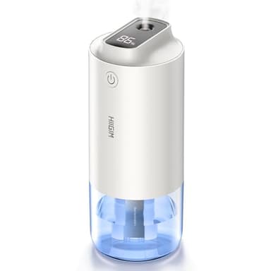 9位 AirEase 加湿器 小型 卓上 超音波加湿器 【2025新登場&抗菌鋼板&デジタル残量表示】 20時間加湿 コードレス Type-C充電式 55ml/hパワフル加湿 2600mah大容量バッテリー 除菌 次亜塩素酸水対応 アロマ対応 空気清浄機 コンパクト 静音 7色LEDライト 水漏れ防止 乾燥/花粉対策 寝室/オフィス/車用/プレゼント - ¥1,599